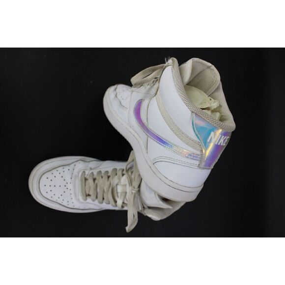 Nike Womens Size 7 Court Vision Mid White Iridescent Casual Sneakers  FD0819 100 - Picture 1 of 11